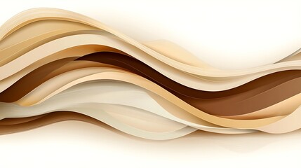 Obraz premium Abstract Brown and Beige Wave Pattern Design