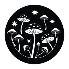 mushroom, coloring, mandala, page, book, doodle, zentangle, forest, pattern, vector, cartoon, drawing, background, adult, circle, abstract, design, isolated, nature, art, illustration, spring, grass, 