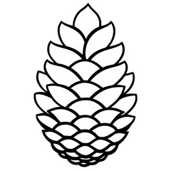 Obraz premium Modern Pine Cone Line Art for Vectors