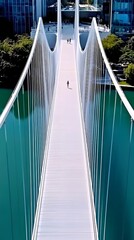 Obraz premium suspension bridge over the river