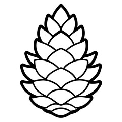 Modern Pine Cone Line Art for Vectors