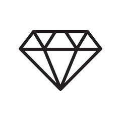 Diamond outline icon vector on white background