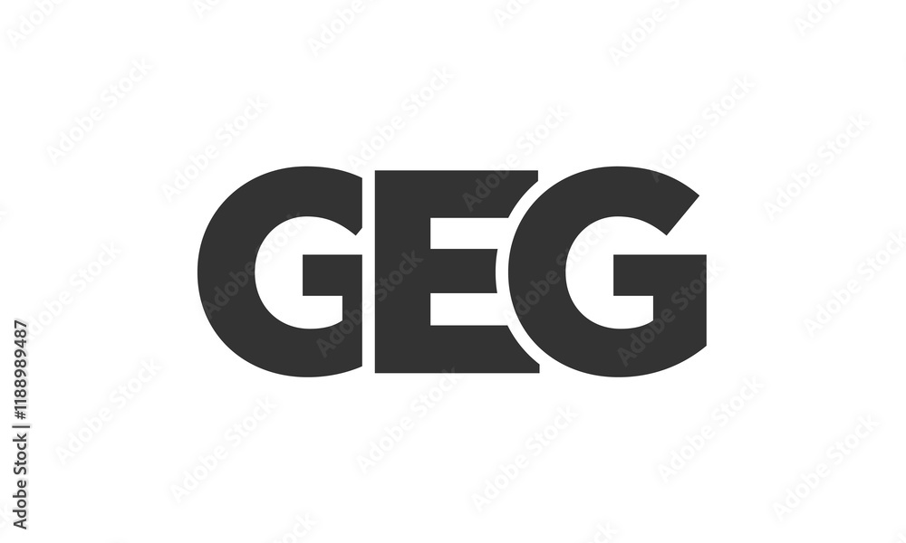 Poster geg logo design template with strong and modern bold text. initial based vector logotype featuring s