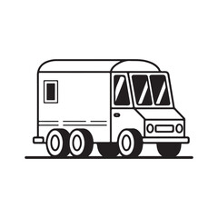 Truck outline icon vector on white background