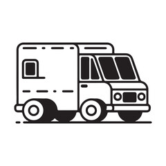 Truck outline icon vector on white background