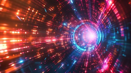 Obraz premium Abstract Digital Tunnel Wallpaper