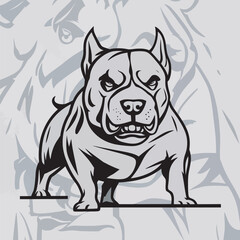 A line art bull dog.eps