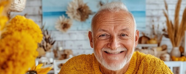 A senior surrounded by a dynamic network of peers, enjoying meaningful activities in a modern lifestyle hub This image depicts vibrant senior living, showcasing active aging, social engagement, and