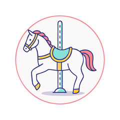 carousel horse vector icon, carousel horse vector illustration - simple illustration of carousel horse, perfect for logos,and carousel horse -themed designs.