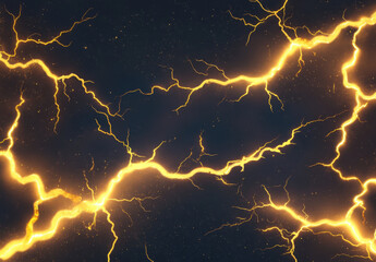 3D render flash lightning sale yellow thunder bolt storm charges Electricity blitz strike digital el 