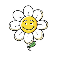 flower with smiley face vector icon, flower with smiley face vector illustration - simple illustration of flower with smiley face, perfect for logos,and flower with smiley face -themed designs.