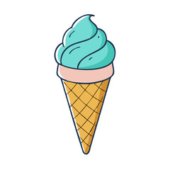 ice cream cone vector icon, ice cream cone vector illustration - simple illustration of ice cream cone, perfect for logos,and ice cream cone -themed designs.