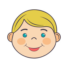 smiling child face vector icon, smiling child face vector illustration - simple illustration of smiling child face, perfect for logos,and smiling child face -themed designs.