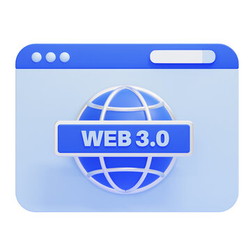 PNG 3D web3 icon isolated on a white background