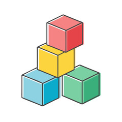 Obraz premium toy blocks vector icon, toy blocks vector illustration - simple illustration of toy blocks, perfect for logos,and toy blocks -themed designs.