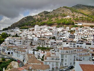 Fototapeta premium Panorama view of the old town in Mijas, Spain