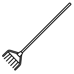 Abstract Rake Silhouette Line Art