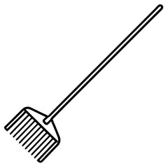 Abstract Rake Silhouette Line Art