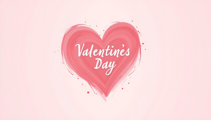 Pink heart with "Valentine's Day" text with copy space