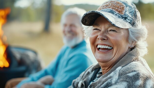 Joyful Seniors Reminiscing Sharing Laughter, Stories, and Lifetime Adventures A heartwarming collection of images depicting older adults fostering memories, support, and happiness together These