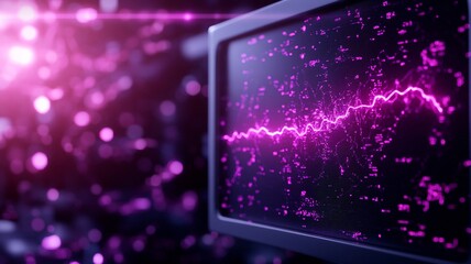 Obraz premium A Futuristic medical AI analyzing data on glowing screen with vibrant colors