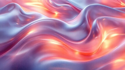 Obraz premium Abstract Background - Iridescent Fluid Waves, Purple and Orange Hues
