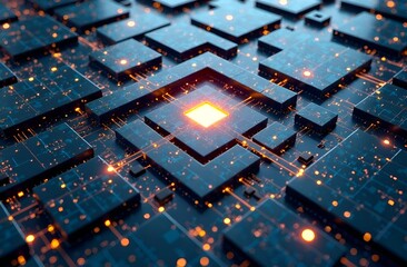 Abstract background with square shapes.