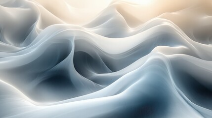 Obraz premium Abstract Background - Flowing White and Blue Fabric