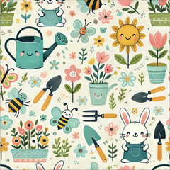 SPRING GARDEN EASTER PATTERN PRINT DESIGN