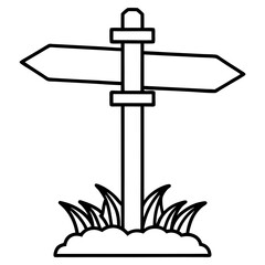 Abstract Signpost Line Art Vector Style