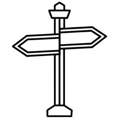 Abstract Signpost Line Art Vector Style