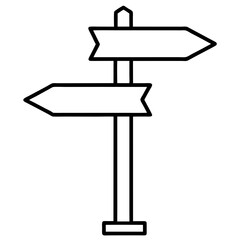 Abstract Signpost Line Art Vector Style