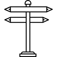 Abstract Signpost Line Art Vector Style