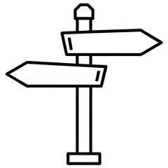 Abstract Signpost Line Art Vector Style