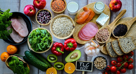 Foods representing TLC diet.
