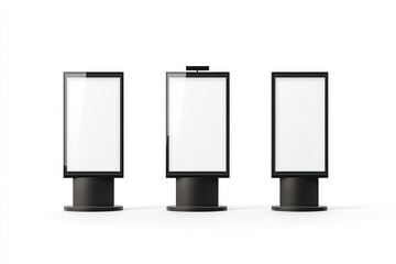 Blank Black Outdoor Advertising Displays Ready for Design