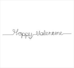 One continuous line drawing of happy valentine day concept. simple single line drawing of valentine heart theme . heart and couple illustration. editable outline