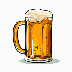 Beer Mug Minimalist Flat Graphic Isolated on White bar pub inn malt   