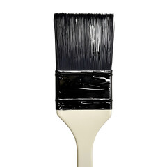 Close up of a Paint Brush on a Plain White Background with Creative Elements