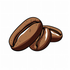 Obraz premium Coffee Bean Vector Illustration on White Background flat latte mocha 