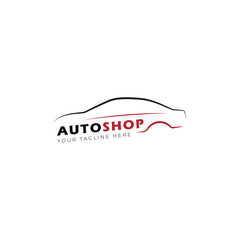 Auto shop car logo design template vector