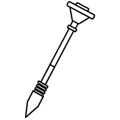 post hole digger  line art vector illustration