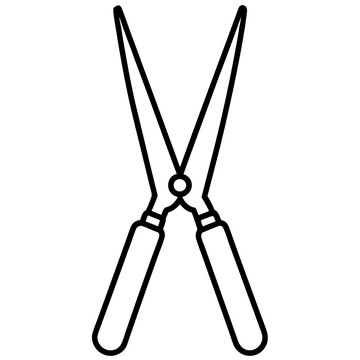 black outline garden shears clip art preview