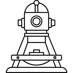  total station  line art vector illustration