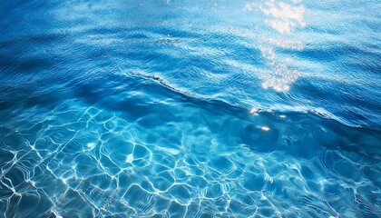 Obraz premium blue colored clear water floor texture with splashes trendy summary nature heritage