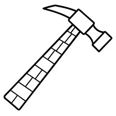  brick hammer  line art vector illustration