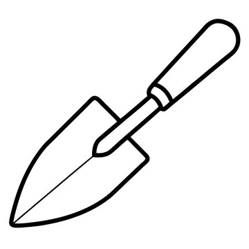 black and white garden trowel clip art preview