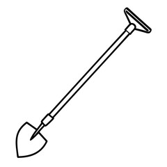 hoe  line art vector illustration