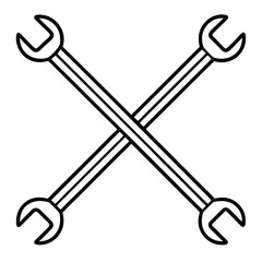 lug wrench line art vector illustration