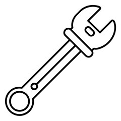  basin wrench  line art vector illustration